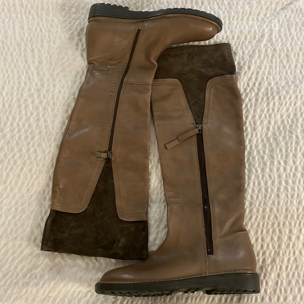 ALBERTO‎ FERMANI made in Italy Suede Trim Leather Knee Boots Size 39